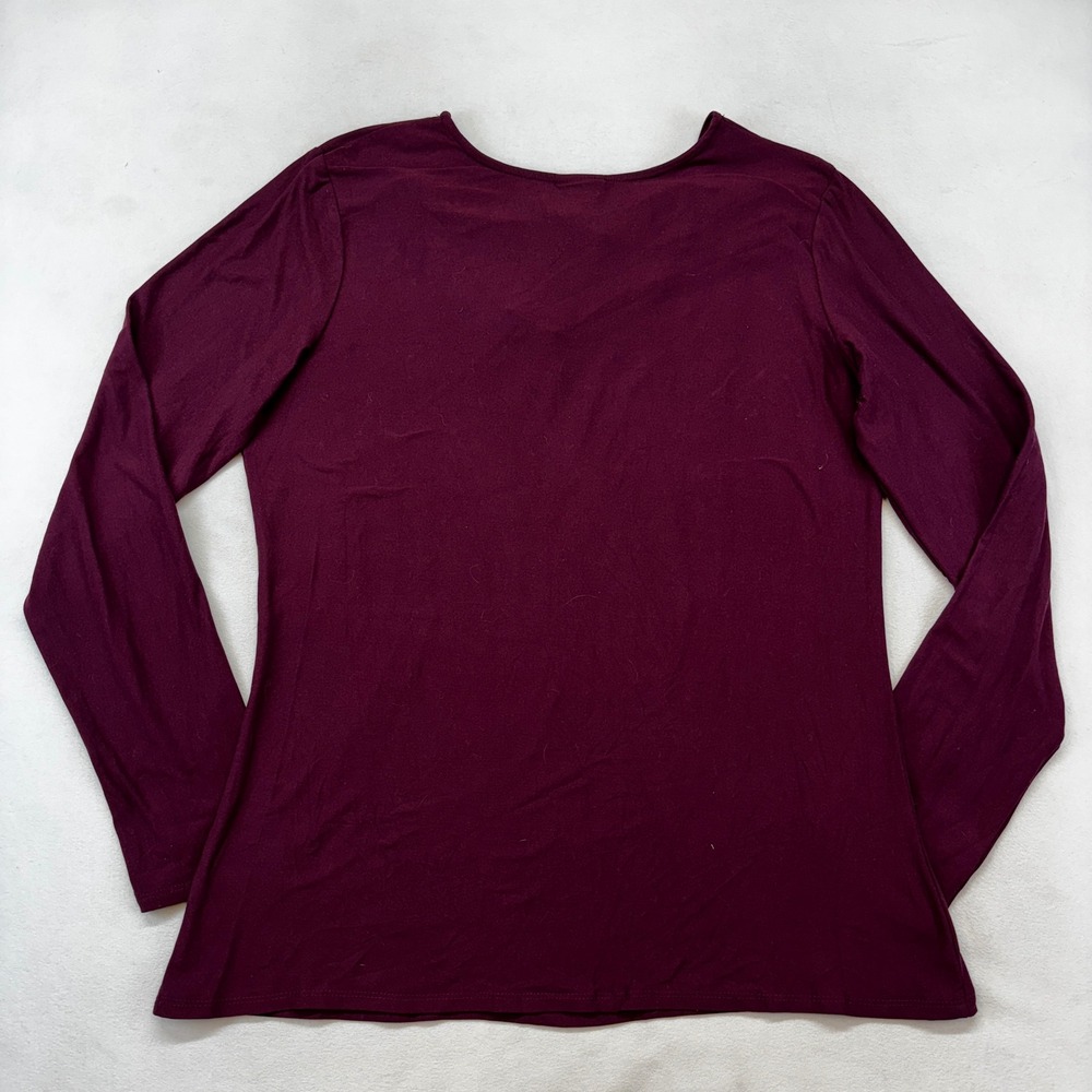Daytrip Lace Up Top Women‎ XL Fig Burgundy Long Sleeve Grommet New Boho - Picture 3 of 9